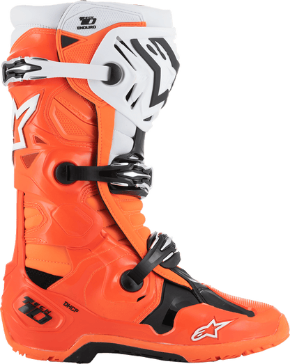 Alpinestars Tech 10 Enduro Boots Fluorescent Orange/Black/White 2010025-4512 - Kelly Motorsports
