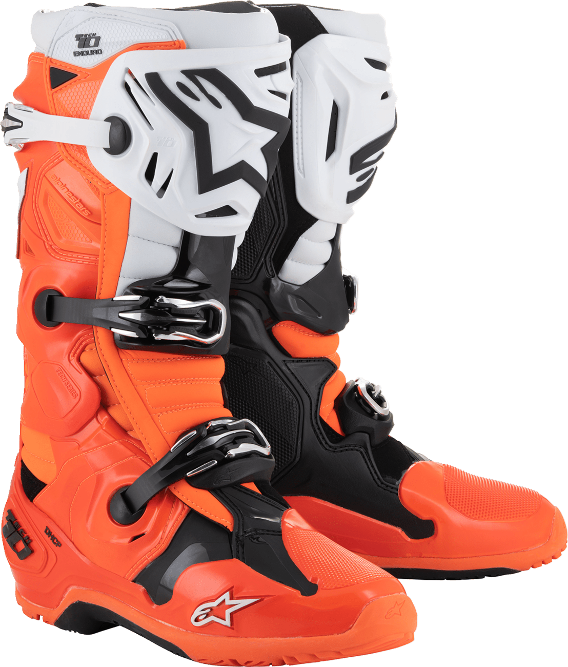 Alpinestars Tech 10 Enduro Boots Fluorescent Orange/Black/White 2010025-4512 - Kelly Motorsports