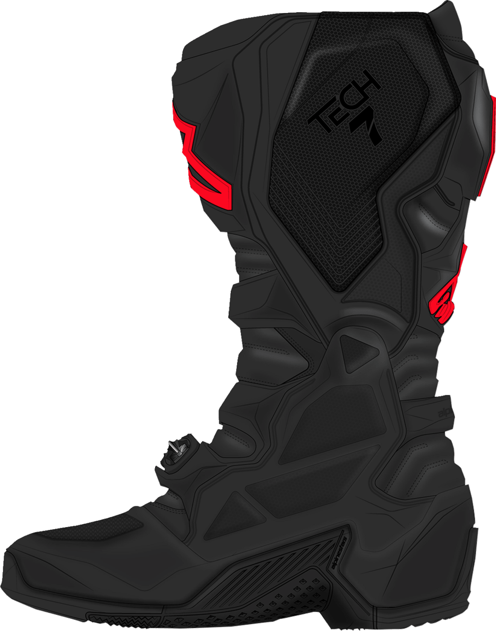 Alpinestars Tech 7 Off-Road Boots Fluorescent Red/Black 2012025-1030 - Kelly Motorsports
