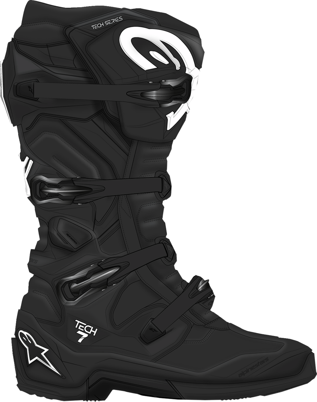 Alpinestars Tech 7 Off - Road Motorcycle Boots Black - Kelly Motorsports
