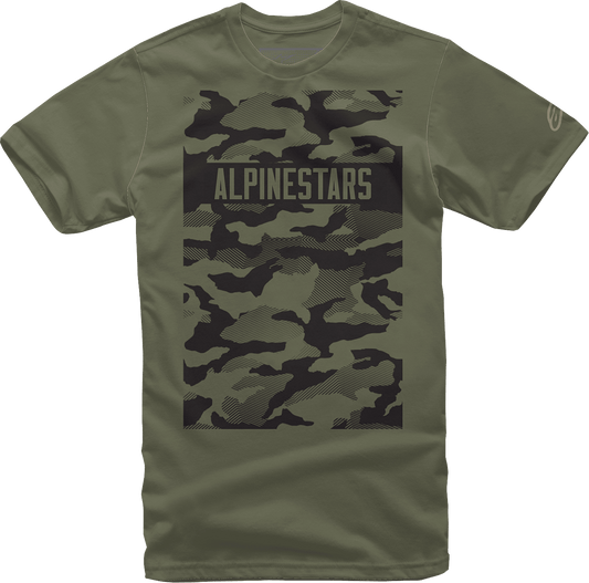 Alpinestars Terra T-Shirt - Military Green, Medium, 90% Combed Ring-Spun Cotton & 10% Polyester - Kelly Motorsports