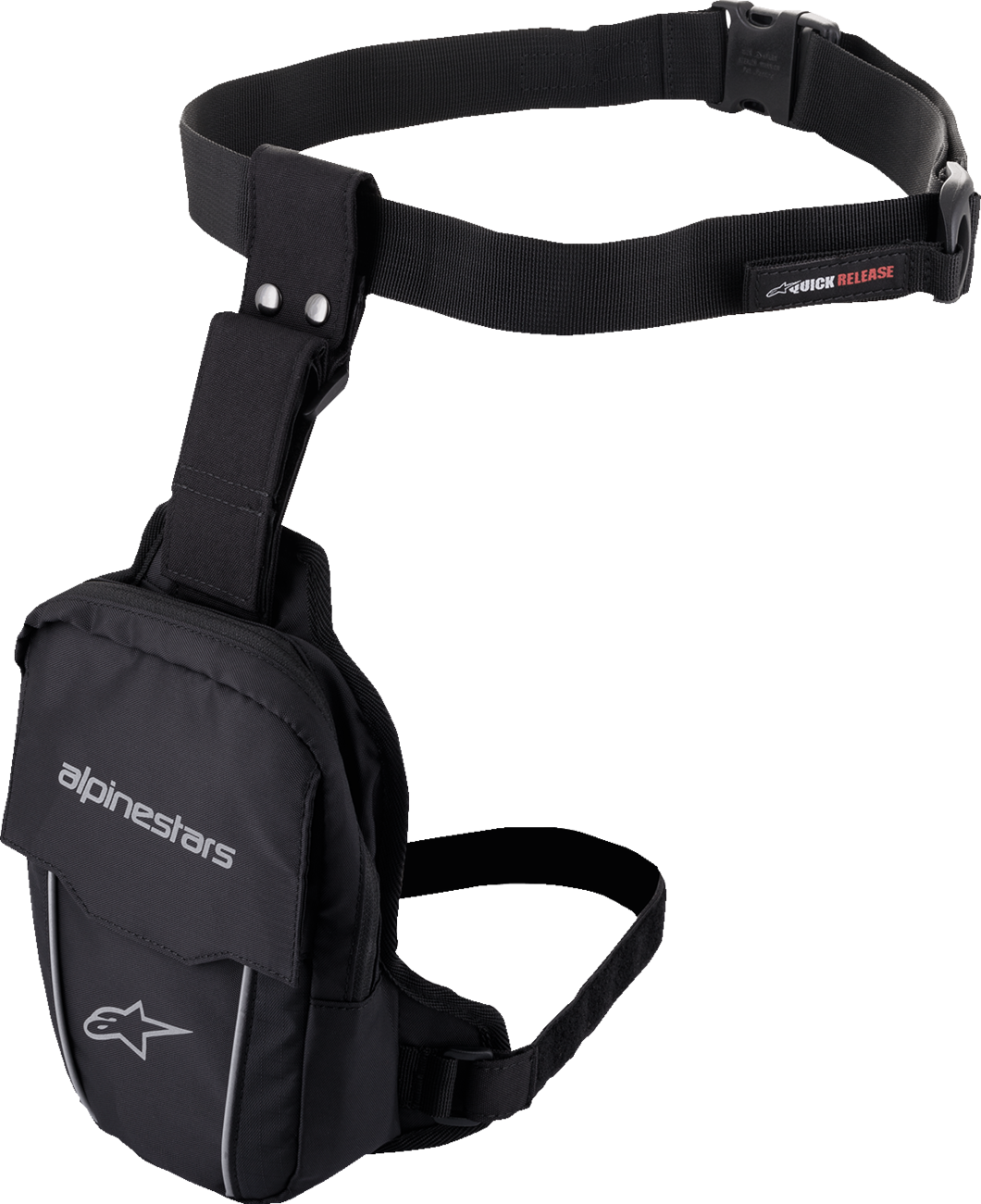 Alpinestars Thigh Bag - Black 6108121 - 1100 - OS for Motorcycle and Outdoor Use - Kelly Motorsports