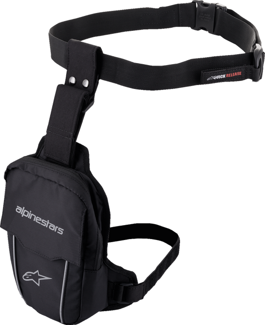 Alpinestars Thigh Bag - Black 6108121 - 1100 - OS for Motorcycle and Outdoor Use - Kelly Motorsports
