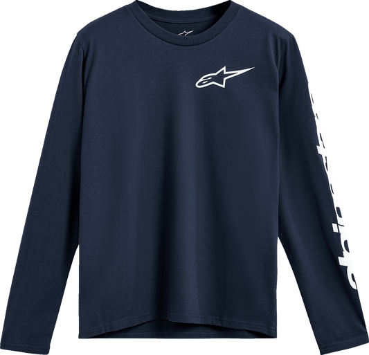 Alpinestars Trackside Long-Sleeve CSF T-Shirt - Navy, Size XL (Part No. 1235-74100-70-XL) - Kelly Motorsports