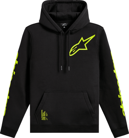Alpinestars Triple Pullover Hoodie - Black 2XL (Part Number 1235-51405-10-2X) - Kelly Motorsports