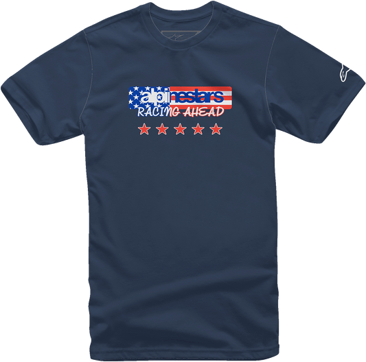 Alpinestars USA Again T-Shirt - Navy, Large - Part 12137261070L - Kelly Motorsports