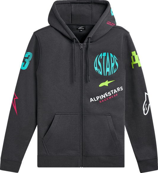 Alpinestars Variegate Zip Hoodie - Gunmetal Large (Part Number 1215-53200-190-L) - Kelly Motorsports