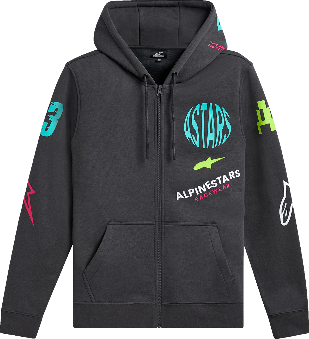 Alpinestars Variegate Zip Hoodie - Gunmetal Medium (Part No. 1215-53200-190-M) - Kelly Motorsports