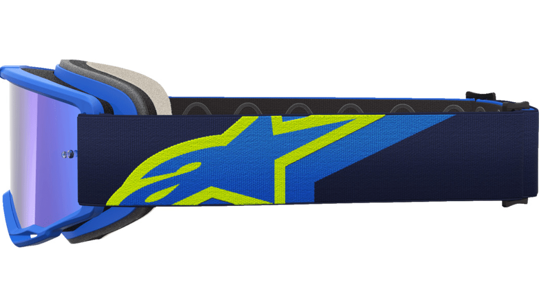 Alpinestars Vision 5 Goggle Corp Blue/Yellow w/Blue Mirror Lens 5101825-7288 - Kelly Motorsports