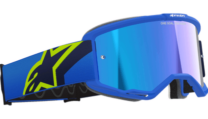 Alpinestars Vision 5 Goggle Corp Blue/Yellow w/Blue Mirror Lens 5101825-7288 - Kelly Motorsports