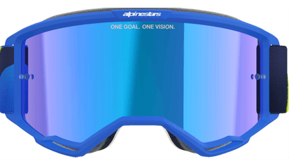 Alpinestars Vision 5 Goggle Corp Blue/Yellow w/Blue Mirror Lens 5101825-7288 - Kelly Motorsports