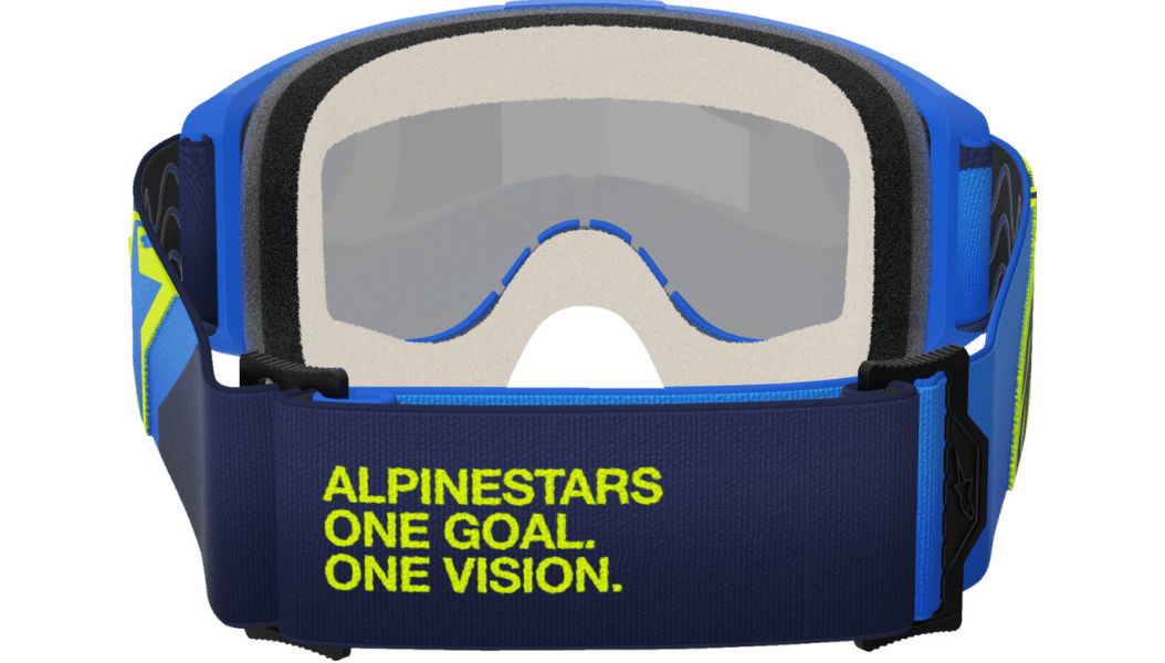 Alpinestars Vision 5 Goggle Corp Blue/Yellow w/Blue Mirror Lens 5101825-7288 - Kelly Motorsports