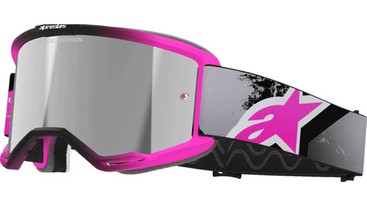 Alpinestars Vision 5 Goggle Lahnd Iron Pink Fluo Mirror Silver Lens 5100626-9284-O/S - Kelly Motorsports