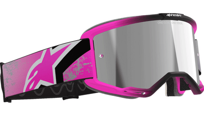 Alpinestars Vision 5 Goggle Lahnd Iron Pink Fluo Mirror Silver Lens 5100626-9284-O/S - Kelly Motorsports