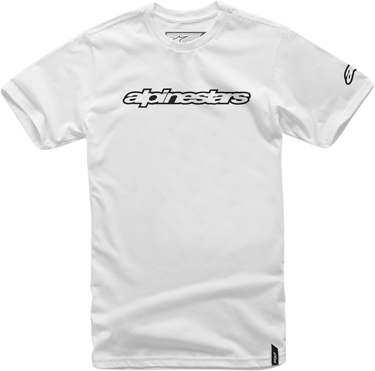 Alpinestars Wordmark T-Shirt 2XL - White and Black, Part Number 10367201520102X - Kelly Motorsports
