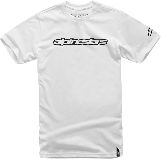 Alpinestars Wordmark T-Shirt 2XL - White and Black, Part Number 10367201520102X - Kelly Motorsports