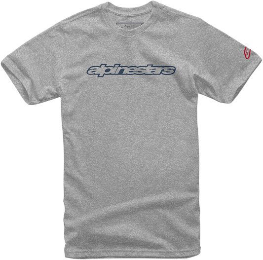 Alpinestars Wordmark T-Shirt - Heather Gray, Navy, Red - 2XL - Part 10367201517132X - Kelly Motorsports