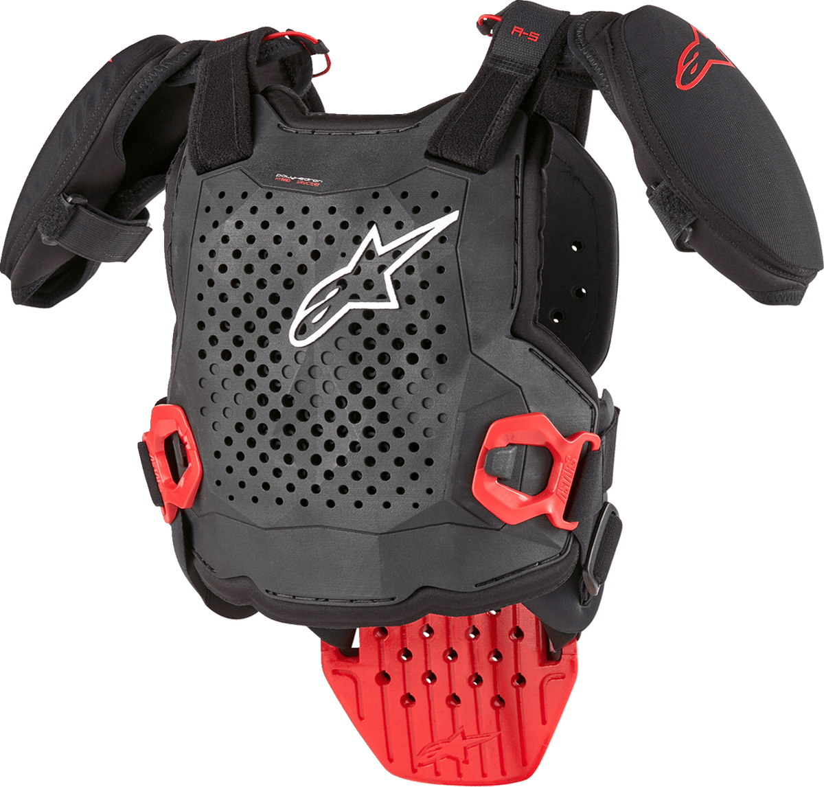 Alpinestars Youth A5 S v2 Chest Guard - Black, White, Red - Small/Medium (Part #6740224-123-S/M) - Kelly Motorsports