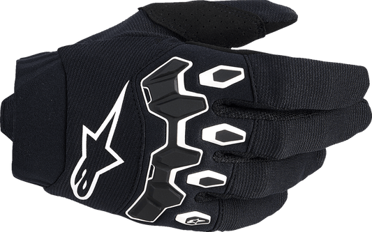 Alpinestars Youth Full Bore V2 Gloves - Black and White, Medium (Part 3540226-12-M) - Kelly Motorsports