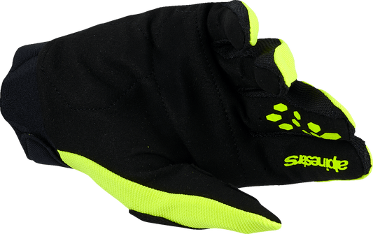 Alpinestars Youth Full Bore V2 Gloves - Fluo Yellow/Black, Size 3XS - Part 3540226-551 - Kelly Motorsports