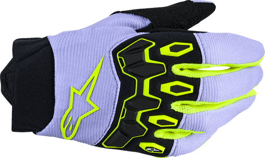 Alpinestars Youth Full Bore V2 Gloves - Purple/Fluo Yellow, Large (Part 3540226-3175-L) - Kelly Motorsports