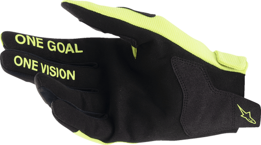 Alpinestars Youth Radar Gloves - Fluo Yellow/Black, Small (Part 3541824-551-S) - Kelly Motorsports