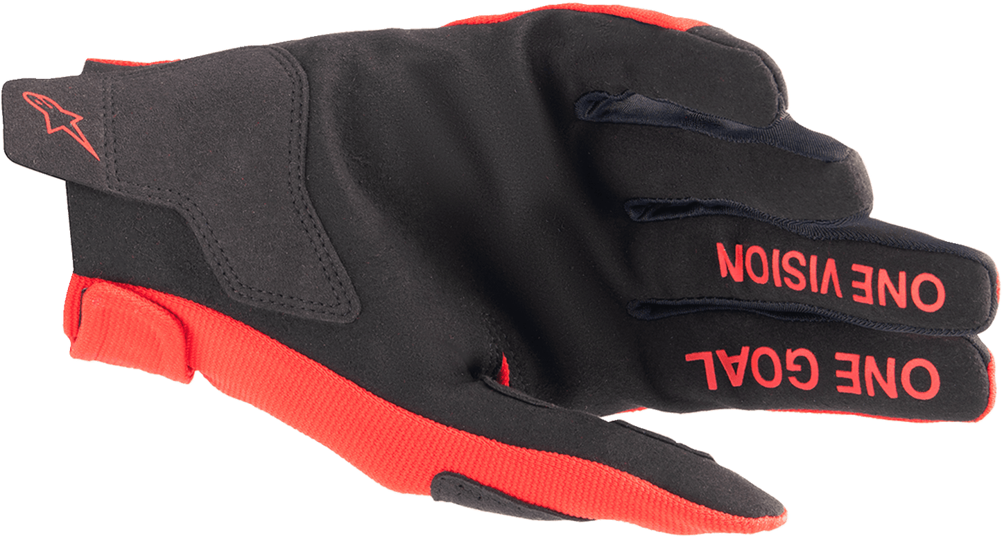 Alpinestars Youth Radar Gloves Mars Red/Silver 2XS - Durable Performance Motorcycle Gloves - Kelly Motorsports
