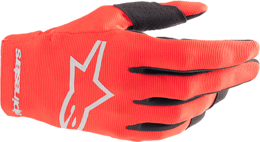 Alpinestars Youth Radar Gloves Mars Red/Silver 2XS - Durable Performance Motorcycle Gloves - Kelly Motorsports