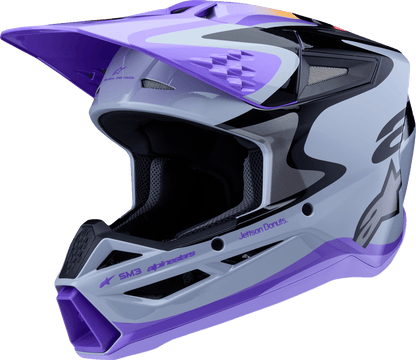 ALPINESTARS Youth SM3 Helmet - Jettson - Glosss Black/Gray/Purple 8303226-9277-YM - Kelly Motorsports