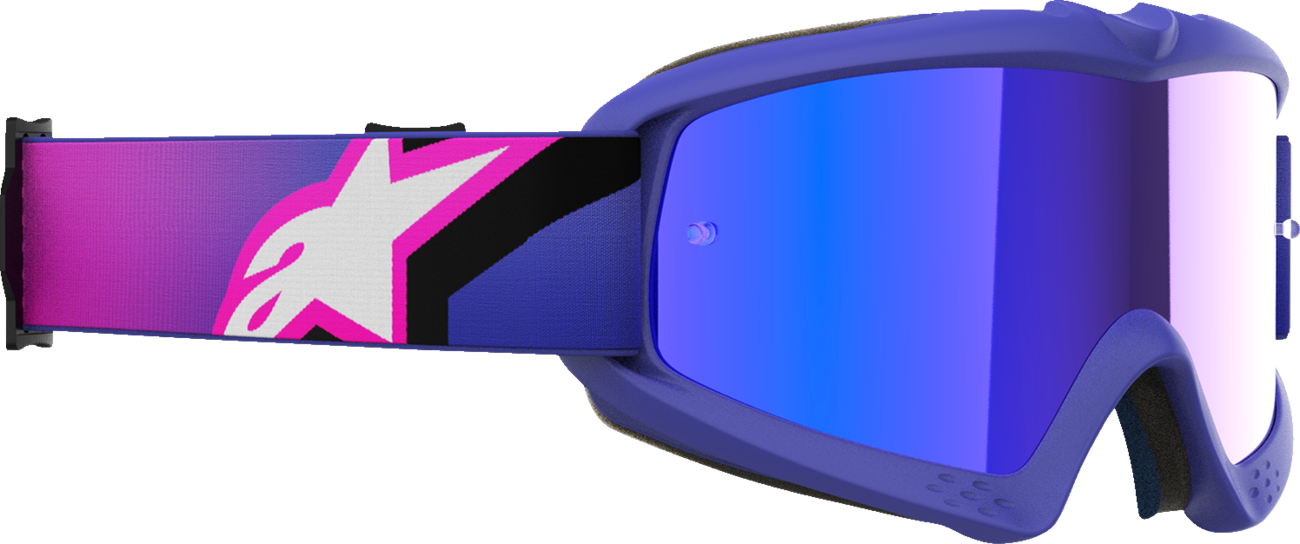 Alpinestars Youth Vision Goggle - Purple Fluo/Pink with Blue Mirror Lens, Part 5140225 - 3152 - Kelly Motorsports