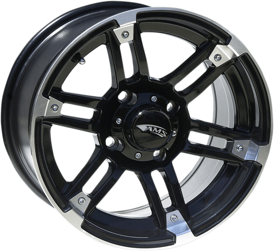 AMS Roll'n 104 Machined Black Aluminum Wheel - 15x7 inch, 4/137 Bolt Pattern, Part Number 5701-031AB - Kelly Motorsports