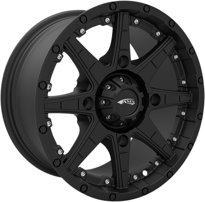 AMS Roll'n 105 Front/Rear Wheel - 15x7 Inch Black with 5+2 Offset, Part Number 5706-046AS - Kelly Motorsports