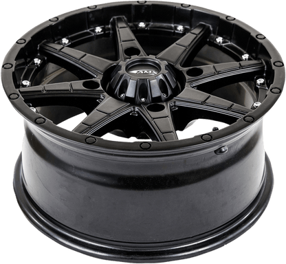 AMS Roll'n 105 Front/Rear Wheel - 15x7 Inch Black with 5+2 Offset, Part Number 5706-046AS - Kelly Motorsports