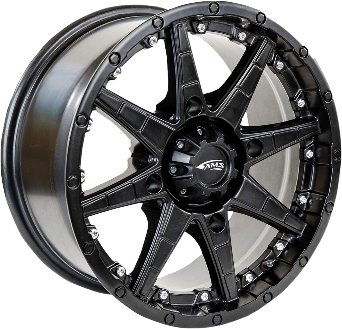 AMS Roll'n 105 Front/Rear Wheel - 15x7 Inch Black with 5+2 Offset, Part Number 5706-046AS - Kelly Motorsports