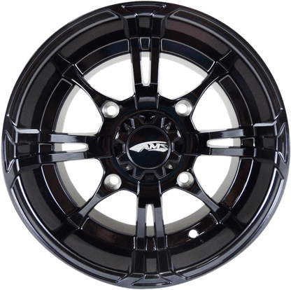 AMS Roll'n 108 Front Wheel - Black Finish, 14x8 Inches, 4/156 Bolt Pattern, Part Number 0230-0859 - Kelly Motorsports