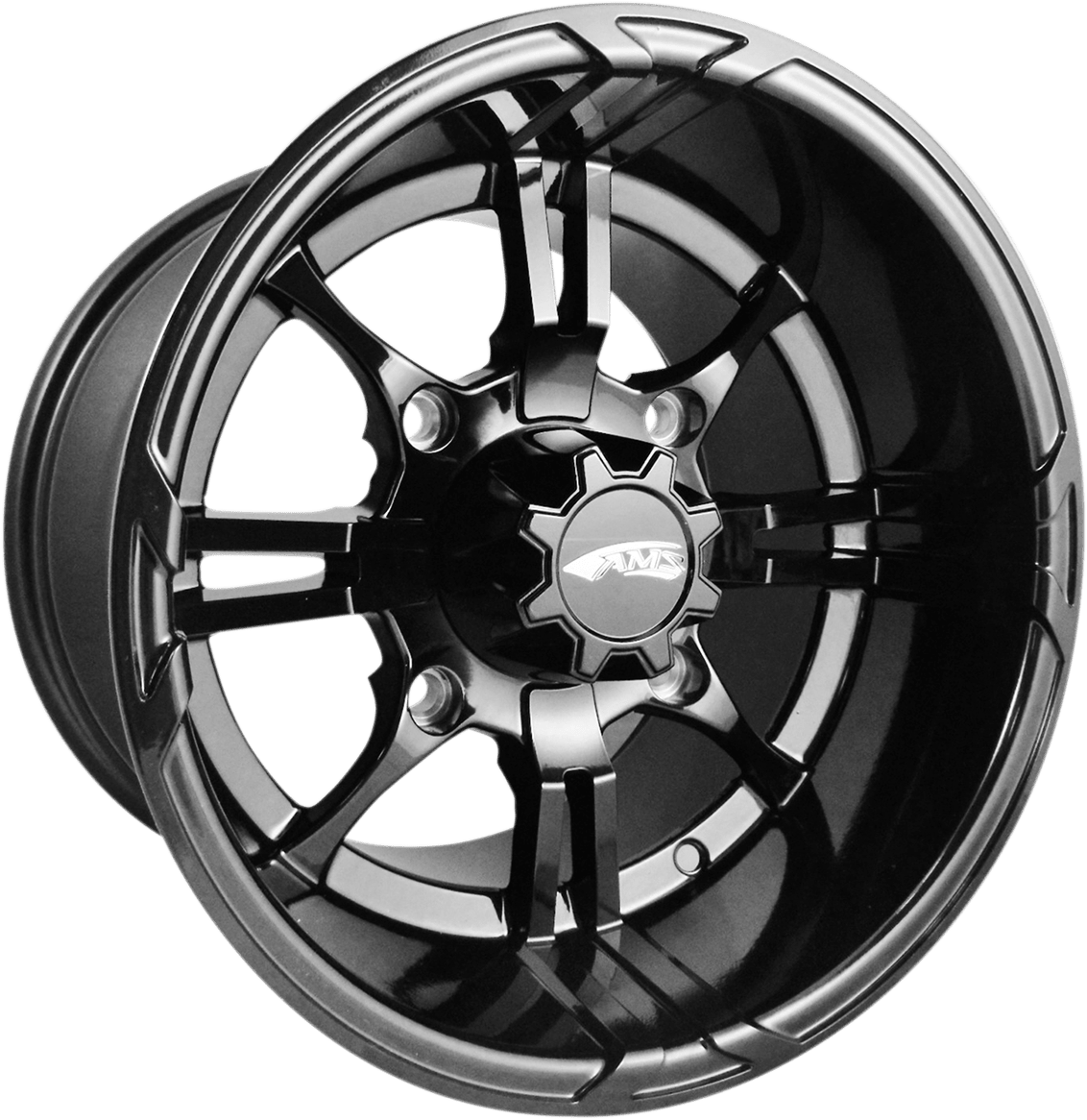 AMS Roll'n 108 Wheel - Rear 14x10 Black with Center Cap - Part 0230-0862 - Kelly Motorsports