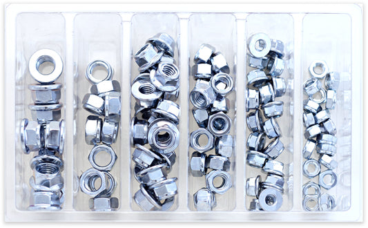 BOLT Hex Fuji Lock Nut Assortment Kit (Part Number: SV-FUJINUT) - 100 Pieces
