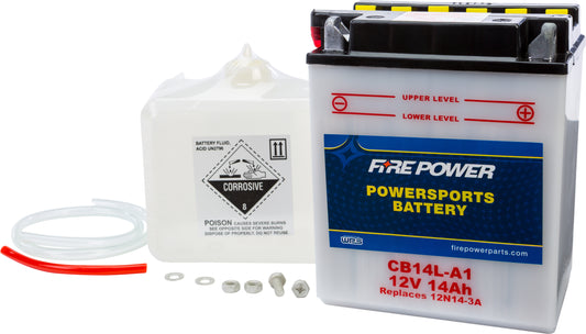Fire Power CB14L-A1 12V Heavy Duty Motorcycle Battery with Acid Pack for Honda CB700SC Nighthawk S