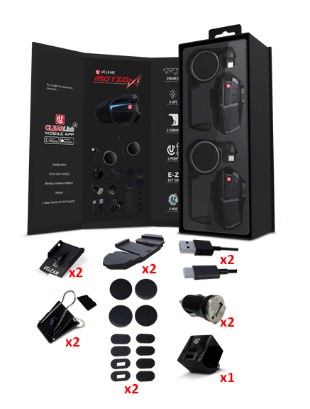 UCLEAR Motion Infinity Dual Bluetooth Communicator for Helmets - Part #180511