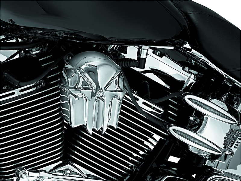 Kuryakyn Skull Horn Cover Chrome - Part Number KUR7718 for Harley-Davidson
