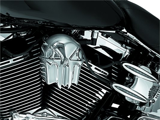 Kuryakyn Skull Horn Cover Chrome - Part Number KUR7718 for Harley-Davidson