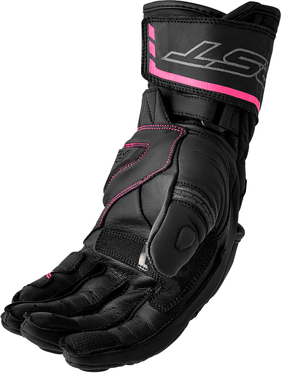 RST Women’s S1 Leather Glove Black and Pink, Large - Part Number 103653PNK-08