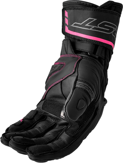 RST Women’s S1 Leather Glove Black and Pink, Large - Part Number 103653PNK-08