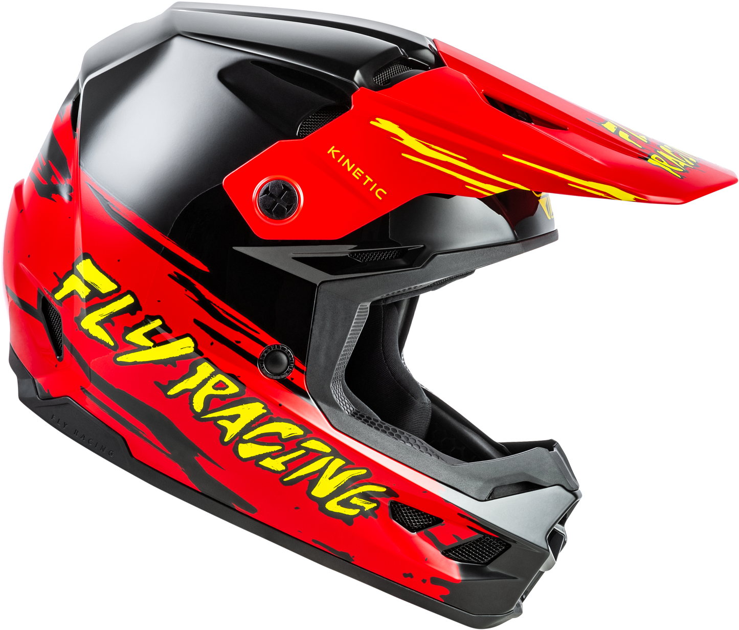 FLY RACING YOUTH KINETIC SURGE HELMET BLACK/RED/YELLOW YS'YS