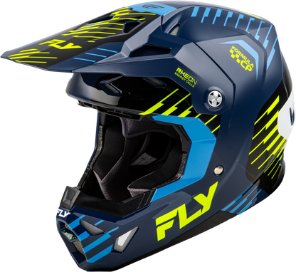 FLY RACING YOUTH FORMULA CP SLICE HELMET NAVY/HI-VIS/WHITE YL'YL