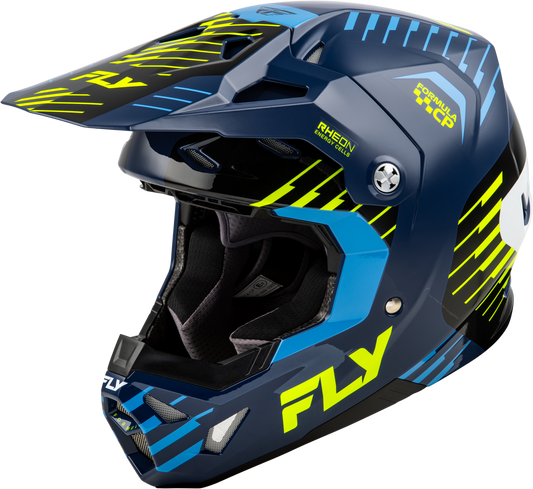 FLY RACING YOUTH FORMULA CP SLICE HELMET NAVY/HI-VIS/WHITE YL'YL