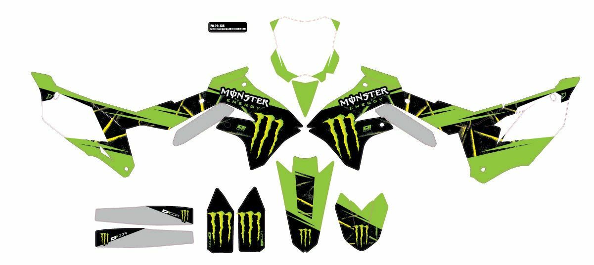 D-COR CMPLT KIT MONSTER ENERGY SLASH WHITE BG