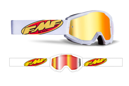 FMF Vision PowerCore Goggle Core White Mirror Red Lens - Part F-50051-00005