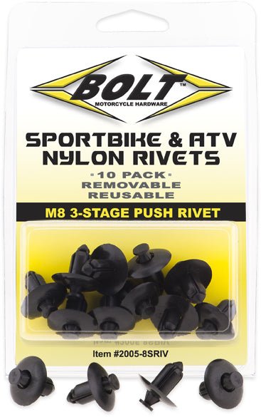 BOLT M8 Three-Stage Push Rivet Kit - 10 Pieces