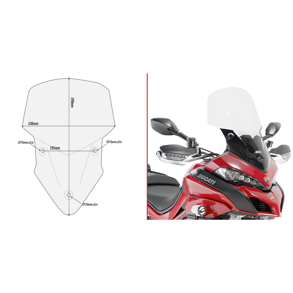 GIVI D7406ST Clear and Smoke Motorcycle Windshield for Optimal Wind Protection and Style